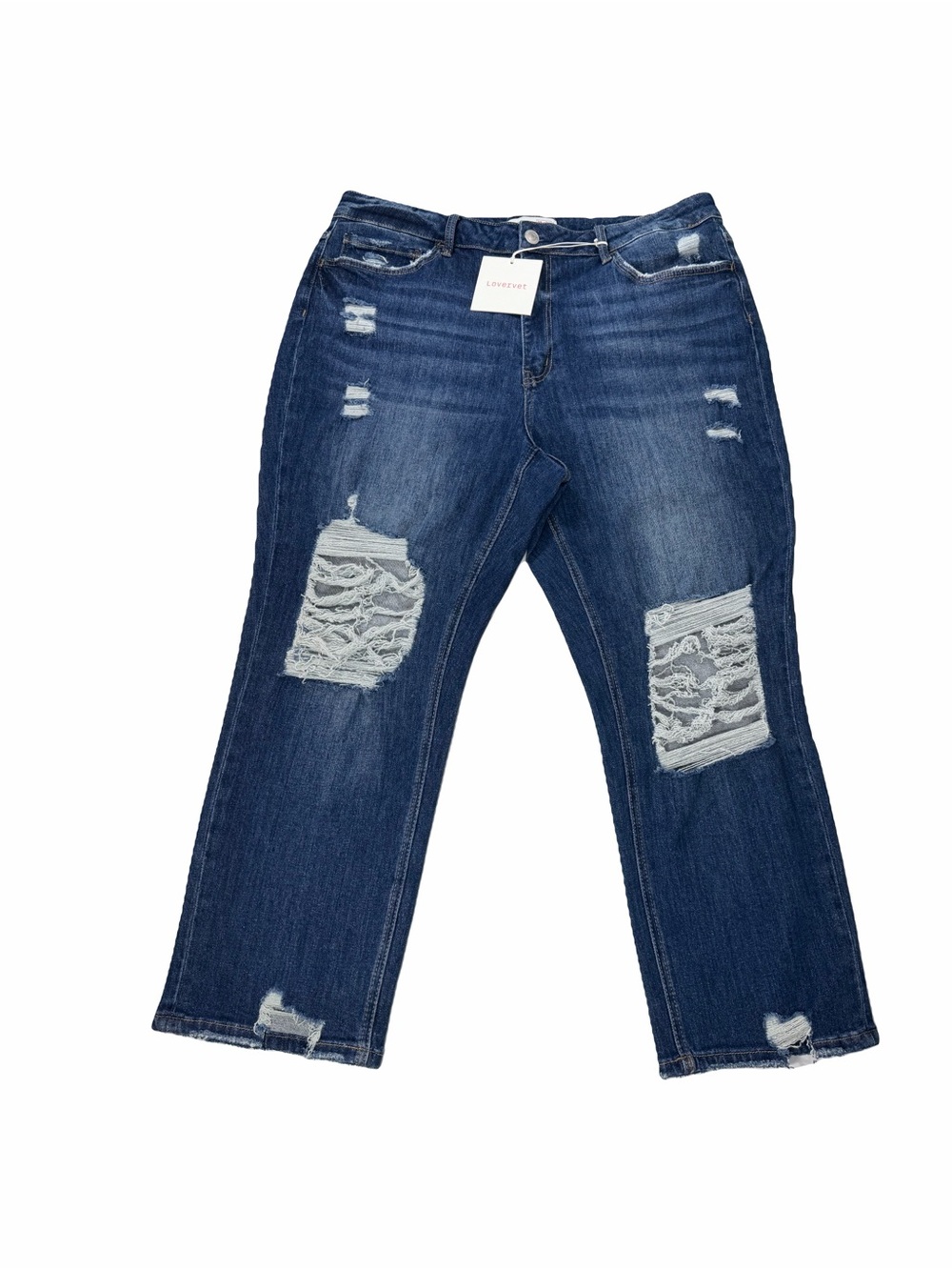 NWT Lovervet High Rise Straight Distressed Jeans Size 20W